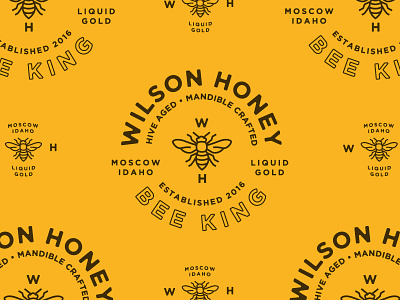 More Wilson Honey badge bee branding gold honey king liquid logo shirt tee wilson