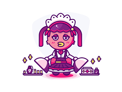 UX chicken character chicken color grenades illustration maid medical nurse ux