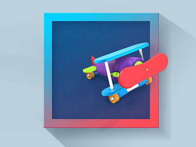 Plane 3d c4d color plane toy