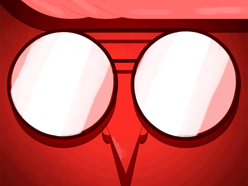 Fiters Coach animation character design gaze gif glass look loop motion design motion graphics reflection spectacles xray