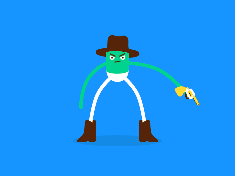 Western Gunfighter after animated animation blender cowboy design effects flat gif gun illustration loop