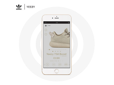 Adidas x Yeezy Concept App adidas app clean concept design first shot fun interface kanyewest shoe ui yeezy