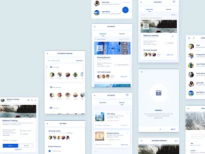 Event App / Calendar interaction organising event ui ux