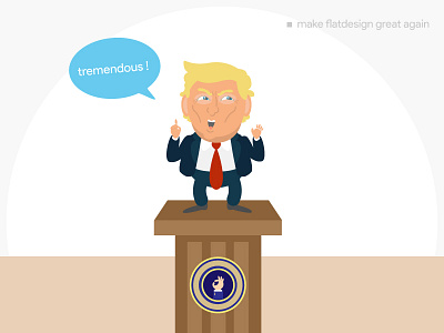 Make Flatdesign Great Again character design flat game design illustration trump