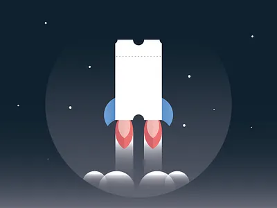 Ticket rocket empty state illustration illustrator rocket space ticket universe vector