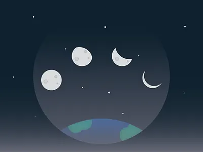 Moon Phases empty state illustration illustrator moon phases vector space universe