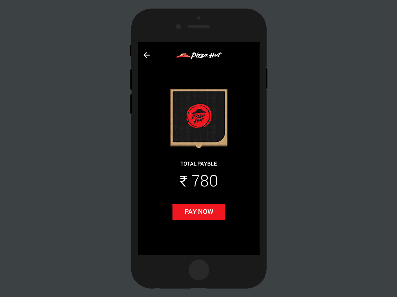 Pizza Order Interaction after effects check out process illustrator photoshop pizza delivery pizza interaction