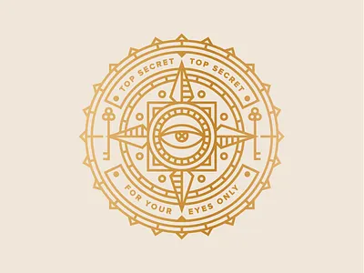 For your eyes only... badge eye icon key lock logo seal secret