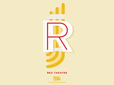 R is for Rex Theatre alphabet branding handlettering illustration letter marquee pensacola r theater theatre typography