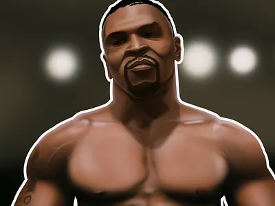 Iron Mike digital painting goat iron mike photoshop tyson work in progress