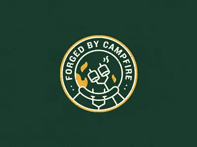 Flannel Foxes - Forged By Campfire camp camping circle fashion fire identity lines logo patch