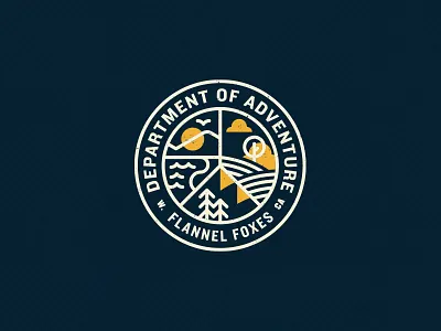 Flannel Foxes - Department of Adventure camp canada clothing fashion identity lake logo mountain outdoors patch plains