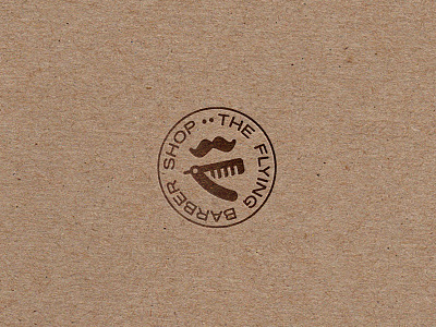 The Flying Barber Shop barber coiffeur moustache stamp