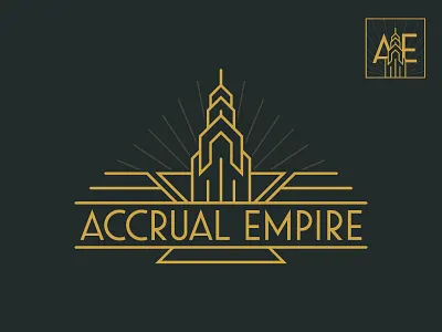 Accrual Empire Logo & Avatar 20s art deco empire state gold icon logo new york social media