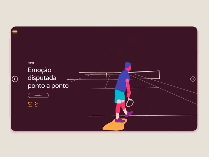 Tennis animation cel animation design flat fluid frame interface nike ui ux web