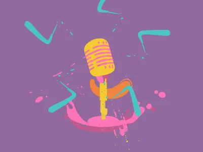 Microphone Splash after effects bechtel drip drop fluid illustration microphone paint splash style frame