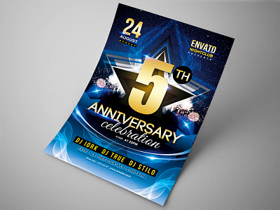 Anniversary flyer anniversary anniversary party awesome flyer birthday celebration date flyer glitter light party spark star