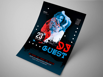 Dj Guest flyer club disco dj dj party flyer guest guest dj party jaguar party template wild wolf