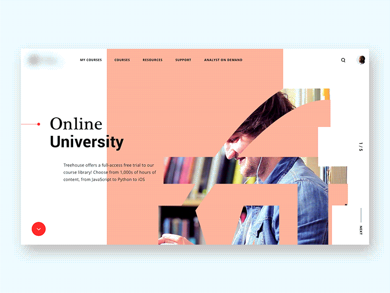 Online university UX/UI animation app cuberto design icon landing motion ui ux web