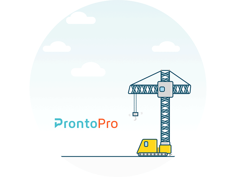 404 Animation | ProntoPro 404 animation cartoon clouds crane error flat gif illustration page ui website