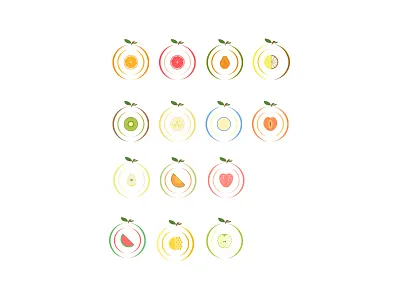 Frootzy brand identity drinks flavours fruits icons