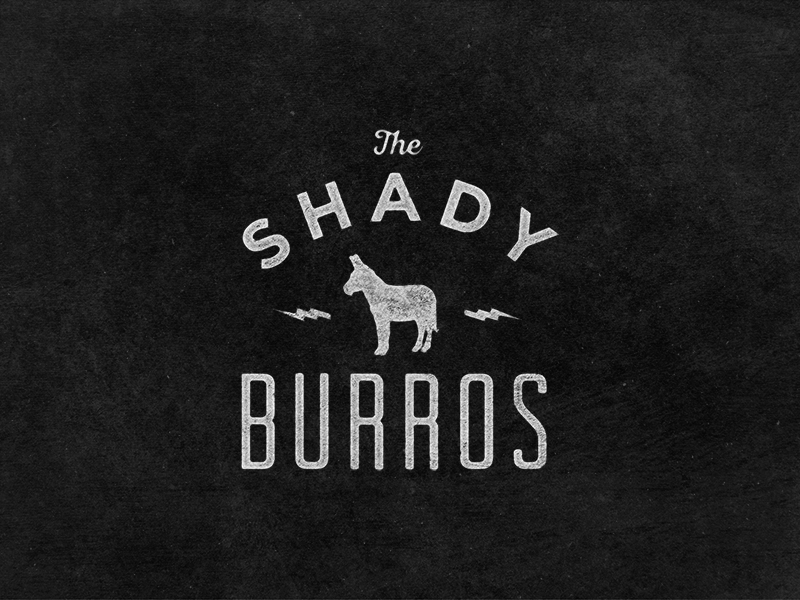 Shady Burros Logos bolt burro donkey lightening