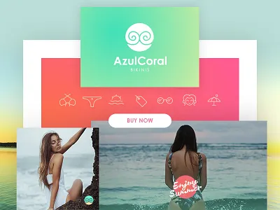 AzulCoral Bikinis beach bikini branding