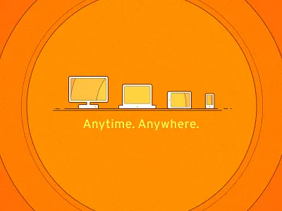 Anytime. Anywhere. devices icons laptop mobile phone tablet tv