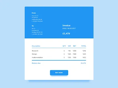 Invoice – Day 46 #DailyUI 46 app daily dailyui invoice ui ux web website