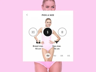 Size Picker button cart ecommerce interface mobile online shop shopping size ui ux web