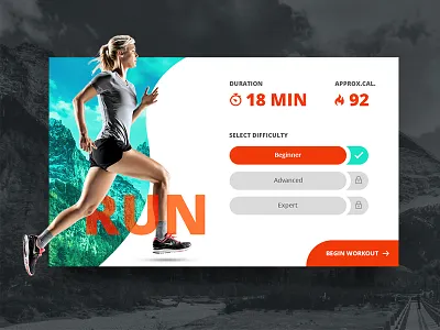 Day 008 - Fitness Card 008 100 card challenge daily day fitness ui