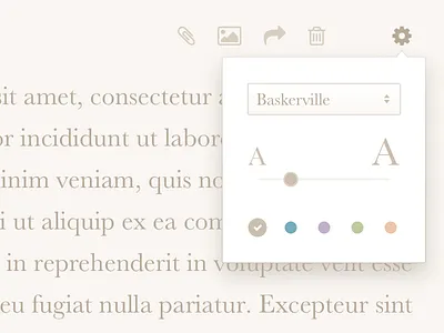 DailyUI 007 - Settings dailyui font popover settings slider writer