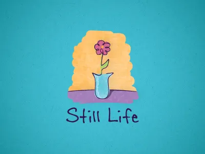 Still Life bloom branding flower leaf logo painting vase