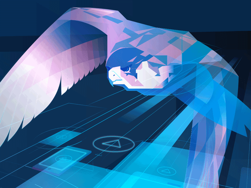 Falcon bird digital falcon illustration tech