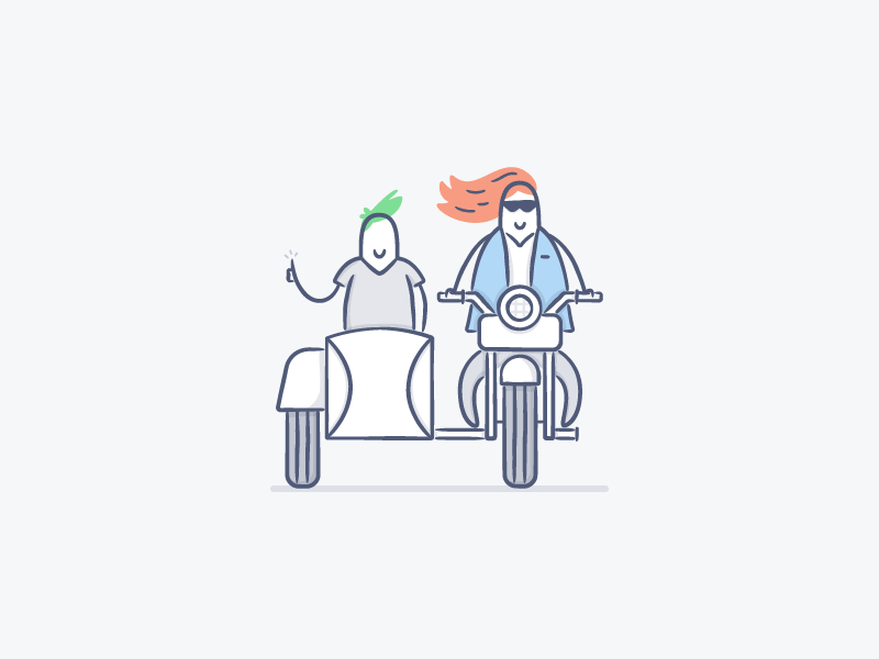 11/52 - Teamwork business character dangerdom dominic flask dropbox illustration motorcycle people product sidecar teamwork tech