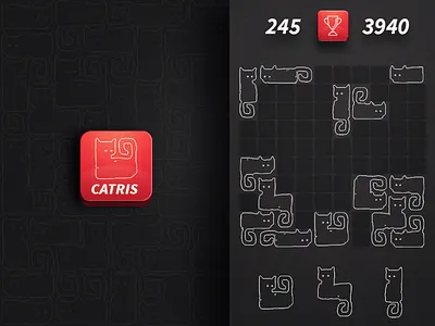 Catris 1010 cat game kitten mobile play puzzle tetris