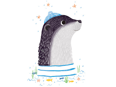 Creature Series Character 5: Otter animals illustration nature otter print wildlife