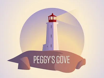 Peggys Cove illustration lighthouse nova scotia peggys cove sunrise sunset