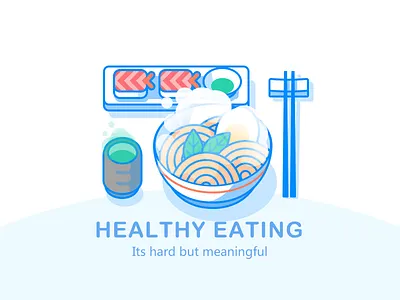 Healthy eating chopsticks cuisine food illustration japanese noodles sushi tea
