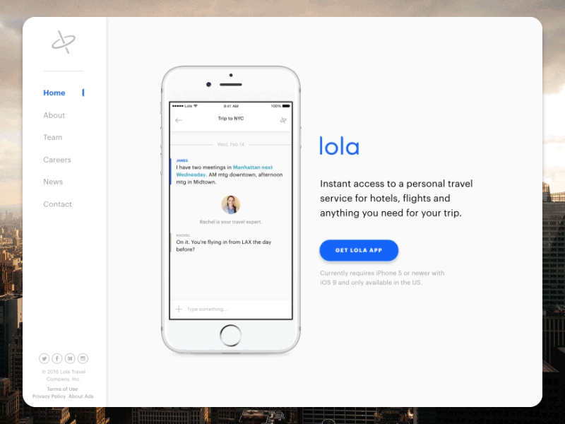 Loading animation for Lola website. animation gif landing page loading motion ui ux