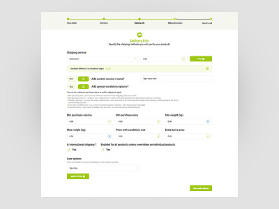 User interface screen for shop registration ecommerce golf shop ui ux web