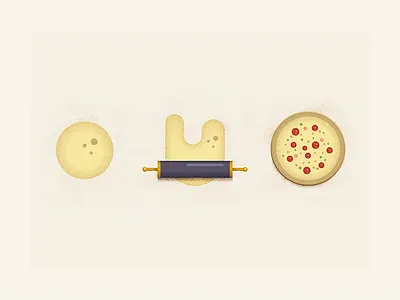 Pizza! flat food grain icon illustration illustrator pizza top view