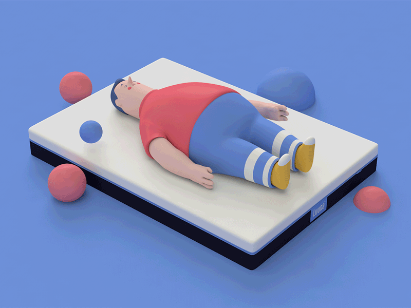 SLEEP 3d character colchÓn dream man render seÑor