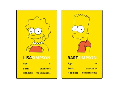 Daily UI #045 - Info card 045 card cartoon character daily 100 info card simpson simpsons ui ui 045 ui 100