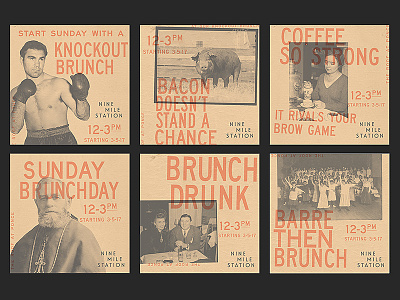 Brunch Boards branding square typography vintage