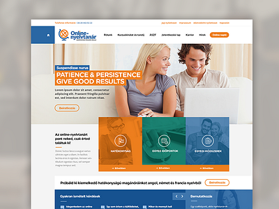 Online-Nyelvtanár webdesign blue e learning learning ornage ui web webdesign