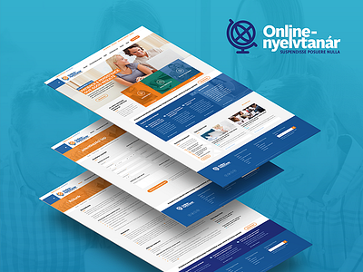 Online-Nyelvtanár webdesign blue e learning learning ornage ui web webdesign