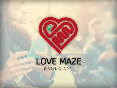 Love Maze - logo brand branding clean corporate date dating app icon identity logo logotype wordmark