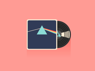 The Dark Side of the Moon album cover dark side of the moon icon minimal pink floyd vector vinyl