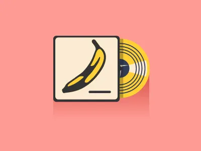 Velvet Underground album cover icon minimal vector velvet underground vinyl warhol